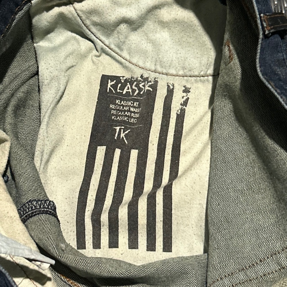 Krew Klassic TK Terry Kennedy Distressed Skate Jeans Dark Wash 36x32 - Picture 4 of 7